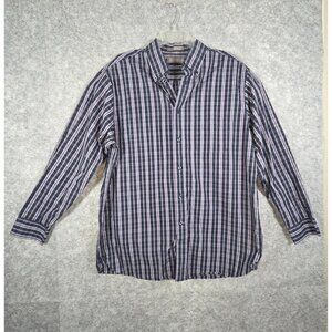 Daniel Cremieux Men's Button Up Shirt Plaid Size L Blue and Purple Office Casaul